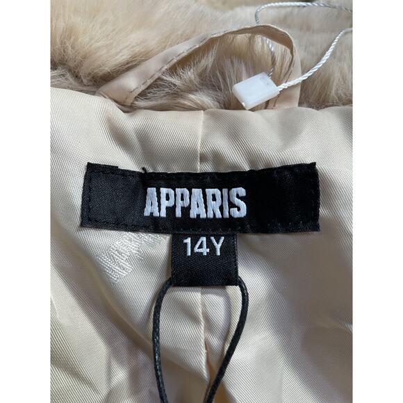 Apparis 'Milly' Beige Polyester Oversized Faux Fur Coat Size 14Y - Picture 4 of 5